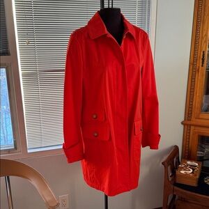 Talbots Vibrant Orange Trench Coat